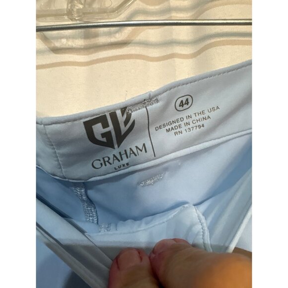 Mens Graham Luxe Light Blue Golf Shorts Size 44 Stretch Fabric Comfortable Fit - Picture 3 of 6